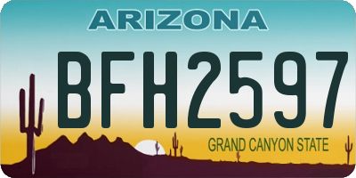 AZ license plate BFH2597