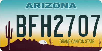AZ license plate BFH2707