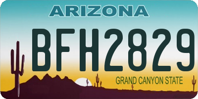 AZ license plate BFH2829
