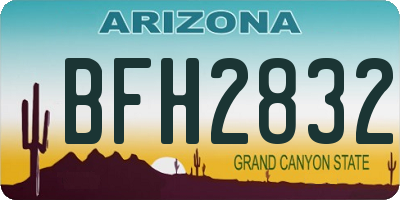 AZ license plate BFH2832