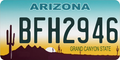 AZ license plate BFH2946