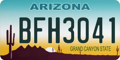 AZ license plate BFH3041