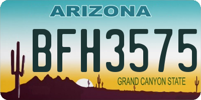 AZ license plate BFH3575