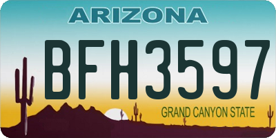 AZ license plate BFH3597