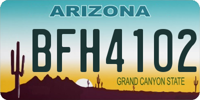 AZ license plate BFH4102