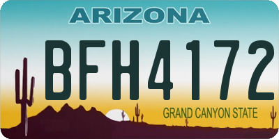 AZ license plate BFH4172