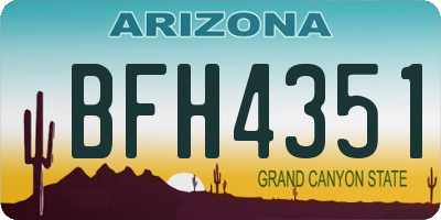 AZ license plate BFH4351