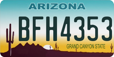 AZ license plate BFH4353