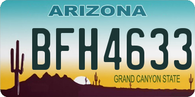 AZ license plate BFH4633