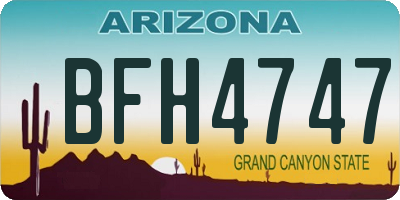 AZ license plate BFH4747