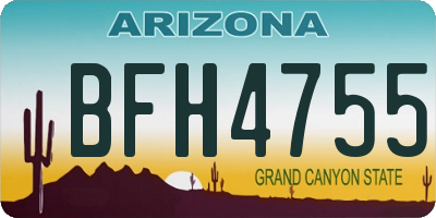 AZ license plate BFH4755