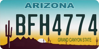 AZ license plate BFH4774