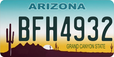AZ license plate BFH4932
