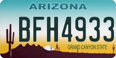 AZ license plate BFH4933