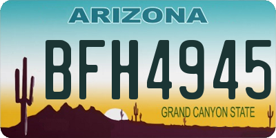 AZ license plate BFH4945