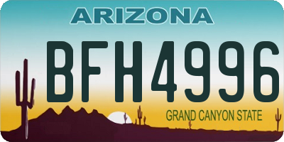 AZ license plate BFH4996