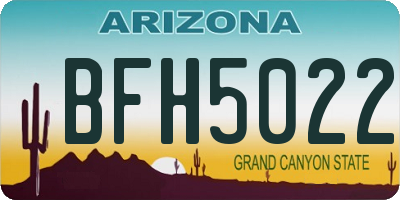 AZ license plate BFH5022