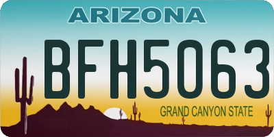 AZ license plate BFH5063