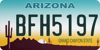 AZ license plate BFH5197