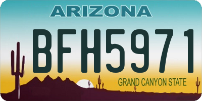 AZ license plate BFH5971
