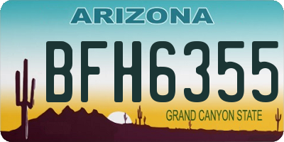 AZ license plate BFH6355