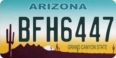 AZ license plate BFH6447