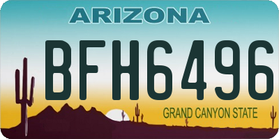 AZ license plate BFH6496
