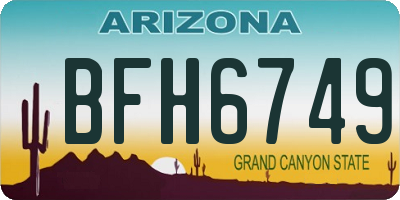 AZ license plate BFH6749