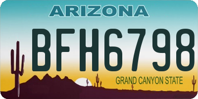 AZ license plate BFH6798