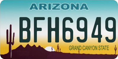 AZ license plate BFH6949