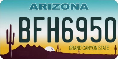 AZ license plate BFH6950