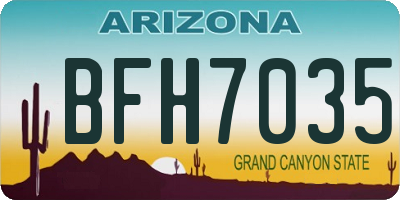 AZ license plate BFH7035