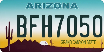 AZ license plate BFH7050