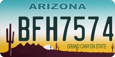 AZ license plate BFH7574