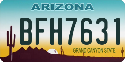 AZ license plate BFH7631