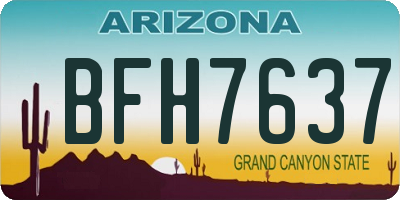 AZ license plate BFH7637