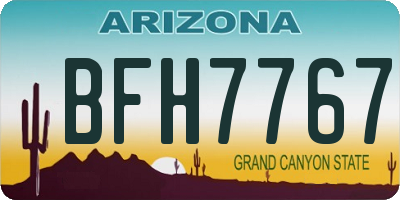 AZ license plate BFH7767