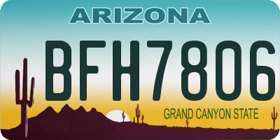 AZ license plate BFH7806