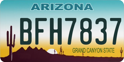 AZ license plate BFH7837
