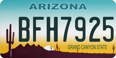 AZ license plate BFH7925
