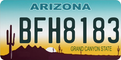 AZ license plate BFH8183