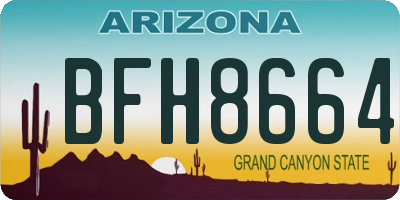 AZ license plate BFH8664