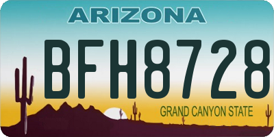 AZ license plate BFH8728
