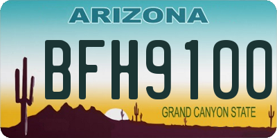 AZ license plate BFH9100