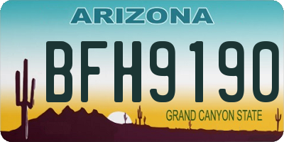 AZ license plate BFH9190
