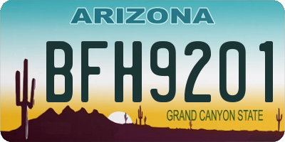 AZ license plate BFH9201
