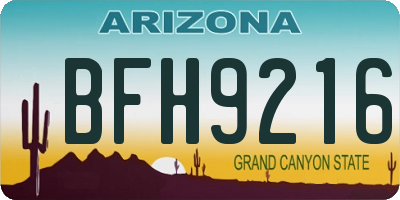 AZ license plate BFH9216