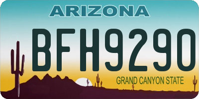 AZ license plate BFH9290