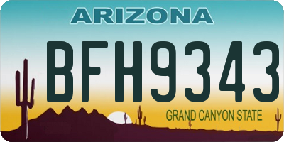 AZ license plate BFH9343