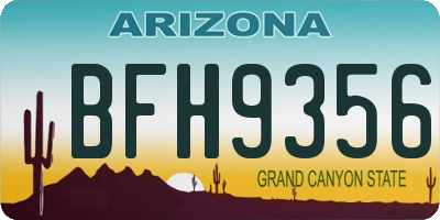 AZ license plate BFH9356